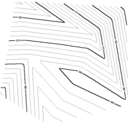 Triangulation based contour map